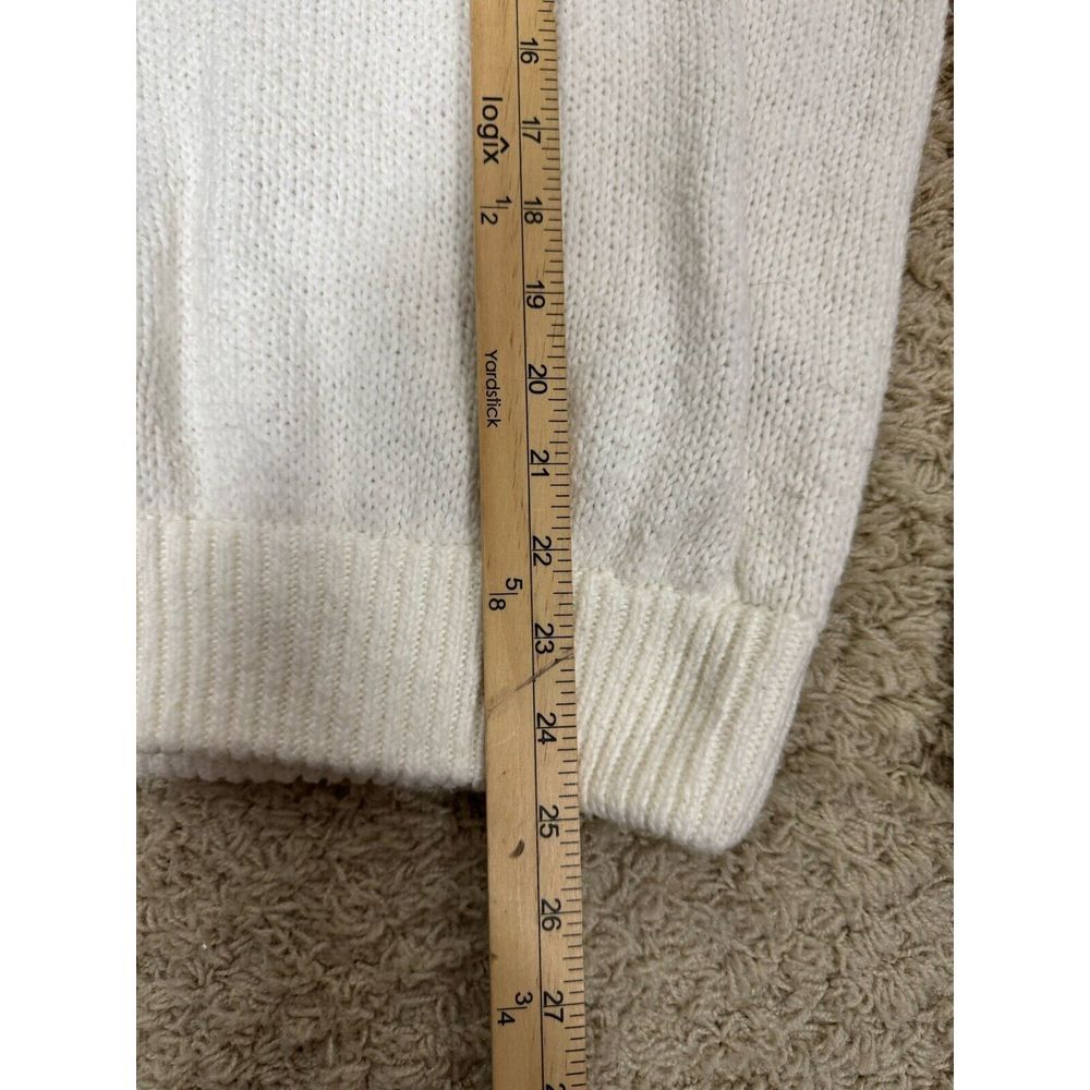 Aerie Women's Oversized Mock Neck Chunky Knit Sweater Cotton Blend Ivory Size SP - Picture 5 of 7